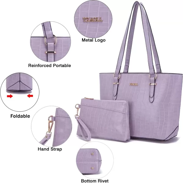 YZAOLL Purses for Women Faux Leather Medium Large Tote Satchel Shoulder Purse Handbag Wallet set