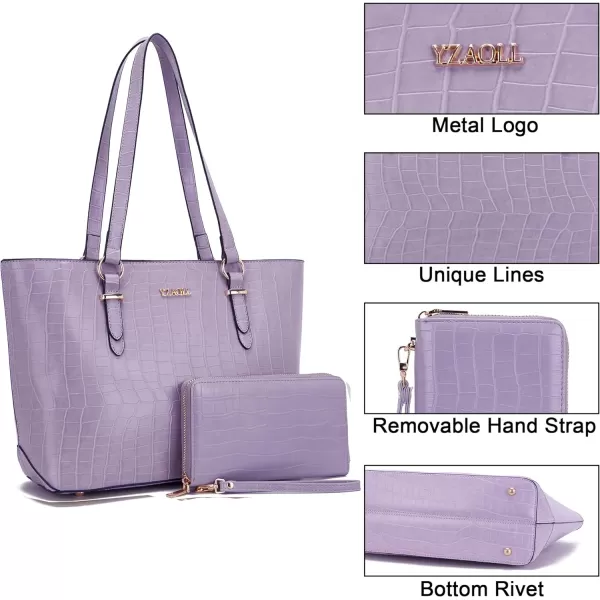 YZAOLL Purses for Women Faux Leather Medium Large Tote Satchel Shoulder Purse Handbag Wallet set