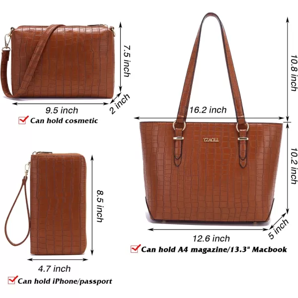 YZAOLL Purses for Women Faux Leather Medium Large Tote Satchel Shoulder Purse Handbag Wallet set