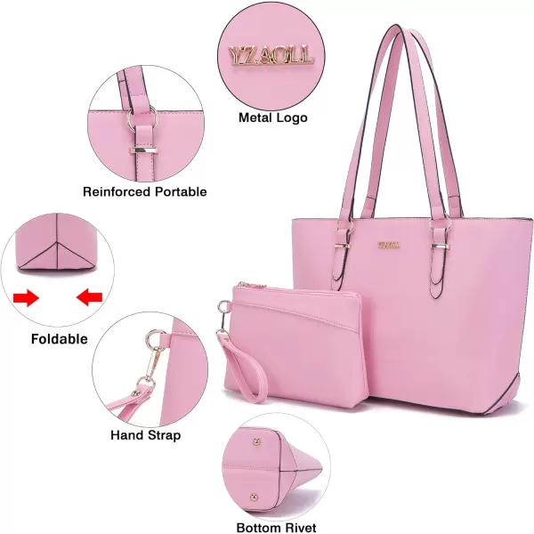YZAOLL Purses for Women Faux Leather Medium Large Tote Satchel Shoulder Purse Handbag Wallet set