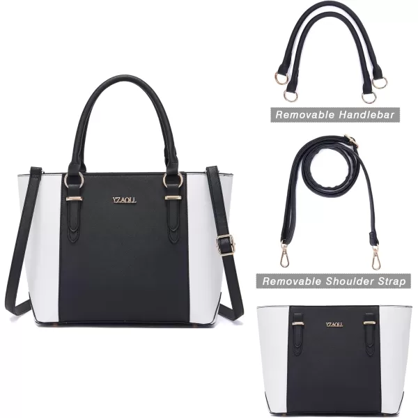 YZAOLL Purses for Women PU Leather Medium Tote Satchel Handbags with Matching Wrist Bag set