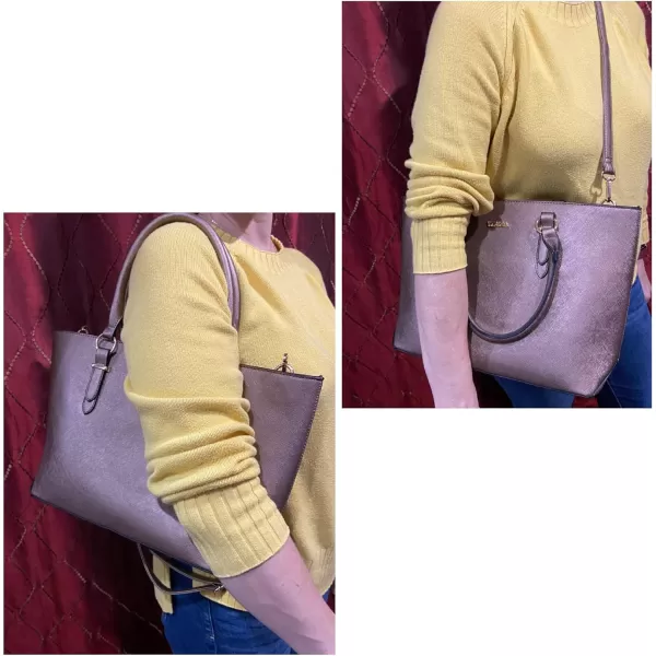 YZAOLL Purses for Women PU Leather Medium Tote Satchel Handbags with Matching Wrist Bag set