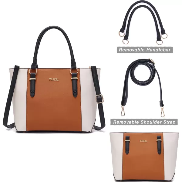 YZAOLL Purses for Women PU Leather Medium Tote Satchel Handbags with Matching Wrist Bag set
