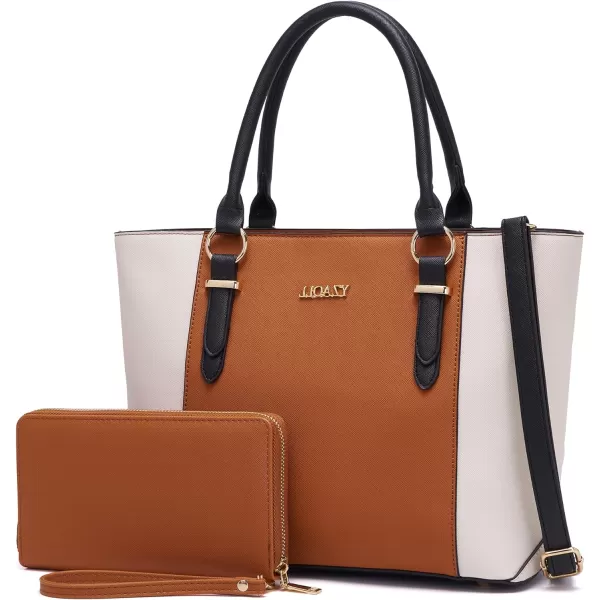 YZAOLL Purses for Women PU Leather Medium Tote Satchel Handbags with Matching Wrist Bag set