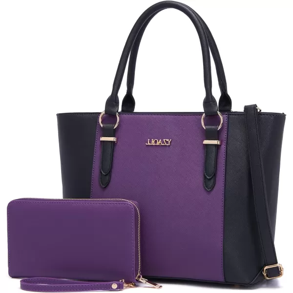 YZAOLL Purses for Women PU Leather Medium Tote Satchel Handbags with Matching Wrist Bag set