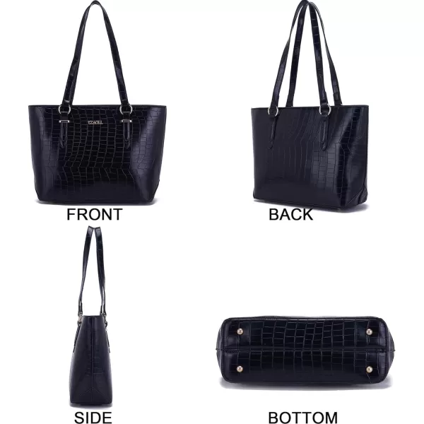 YZAOLL Purses for Women PU Leather Medium Tote Satchel Handbags with Matching Wrist Bag set