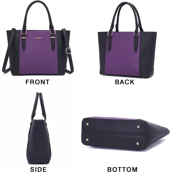 YZAOLL Purses for Women PU Leather Medium Tote Satchel Handbags with Matching Wrist Bag set
