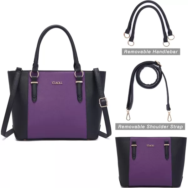 YZAOLL Purses for Women PU Leather Medium Tote Satchel Handbags with Matching Wrist Bag set