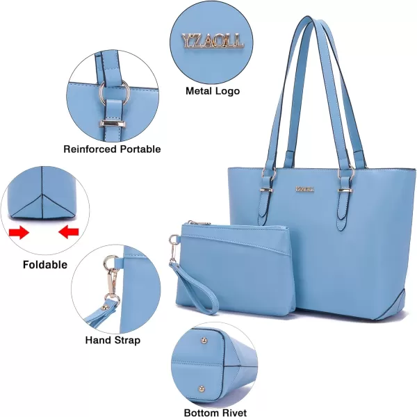 YZAOLL Purses for Women PU Leather Medium Tote Satchel Handbags with Matching Wrist Bag set