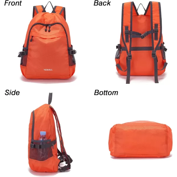 YZAOLL Small Lightweight Packable Hiking Backpack, 20L Hiking Backpack Day Pack for Women Men Travel Camping Vacation,Orange
