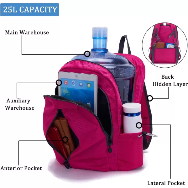 YZAOLL Small Lightweight Packable Hiking Backpack, 20L Hiking Backpack Day Pack for Women Men Travel Camping Vacation,Orange