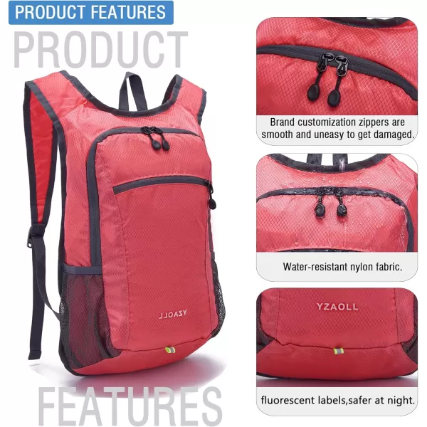 YZAOLL Small Lightweight Packable Hiking Backpack, 20L Hiking Backpack Day Pack for Women Men Travel Camping Vacation,Orange