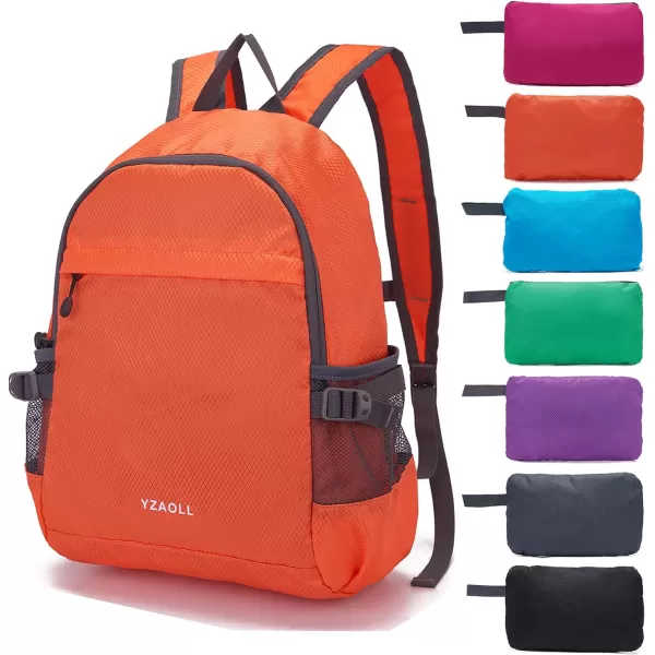 YZAOLL Small Lightweight Packable Hiking Backpack, 20L Hiking Backpack Day Pack for Women Men Travel Camping Vacation,Orange