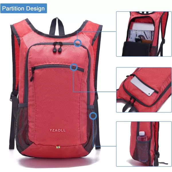 YZAOLL Small Lightweight Packable Hiking Backpack, 20L Hiking Backpack Day Pack for Women Men Travel Camping Vacation,Orange