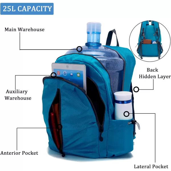 YZAOLL Small Lightweight Packable Hiking Backpack, 20L Hiking Backpack Day Pack for Women Men Travel Camping Vacation,Orange