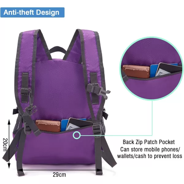 YZAOLL Small Lightweight Packable Hiking Backpack, 20L Hiking Backpack Day Pack for Women Men Travel Camping Vacation,Orange