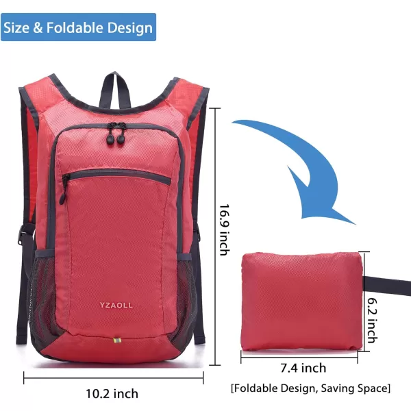YZAOLL Small Lightweight Packable Hiking Backpack, 20L Hiking Backpack Day Pack for Women Men Travel Camping Vacation,Orange
