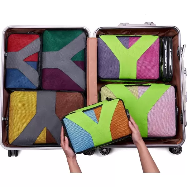 YZAOLL Compression Packing Cubes for Travel Expandable Packing Organizers 3pcs Set Gray