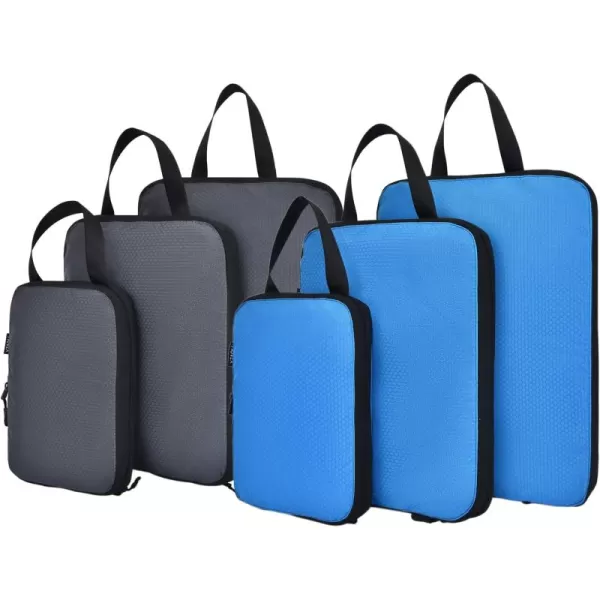 YZAOLL Compression Packing Cubes for Travel Expandable Packing Organizers 3pcs Set Gray