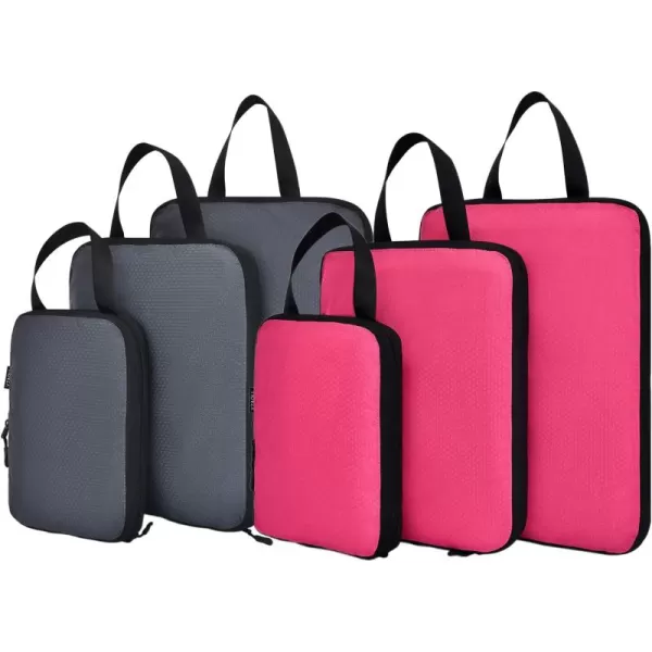 YZAOLL Compression Packing Cubes for Travel Expandable Packing Organizers 3pcs Set Gray
