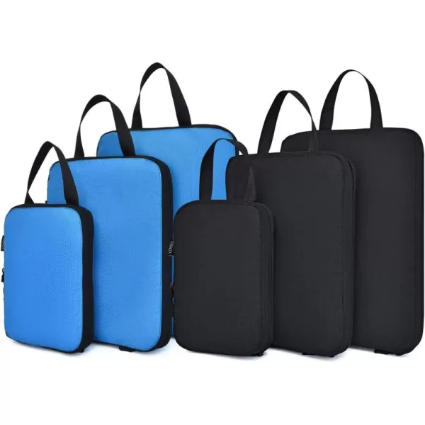 YZAOLL Compression Packing Cubes for Travel Expandable Packing Organizers 3pcs Set Gray