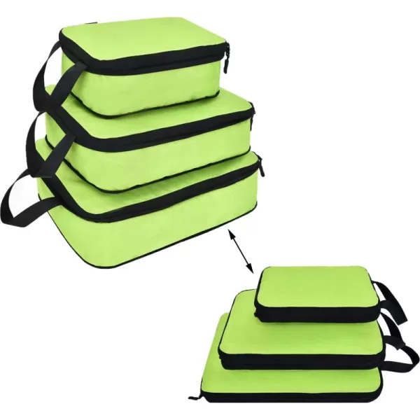 YZAOLL Compression Packing Cubes for Travel Expandable Packing Organizers 3pcs Set Gray