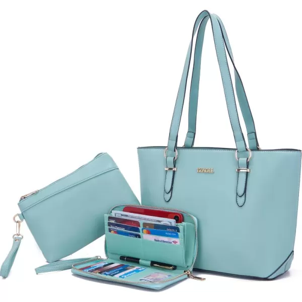 YZAOLL Purses for Women Faux Leather Medium Large Tote Satchel Shoulder Purse Handbag Wallet set