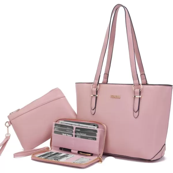 YZAOLL Purses for Women Faux Leather Medium Large Tote Satchel Shoulder Purse Handbag Wallet set