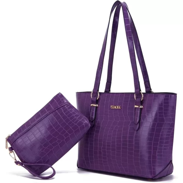 YZAOLL Purses for Women PU Leather Medium Tote Satchel Handbags with Matching Wrist Bag set