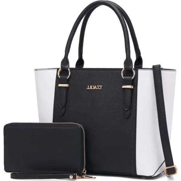 YZAOLL Purses for Women PU Leather Medium Tote Satchel Handbags with Matching Wrist Bag set