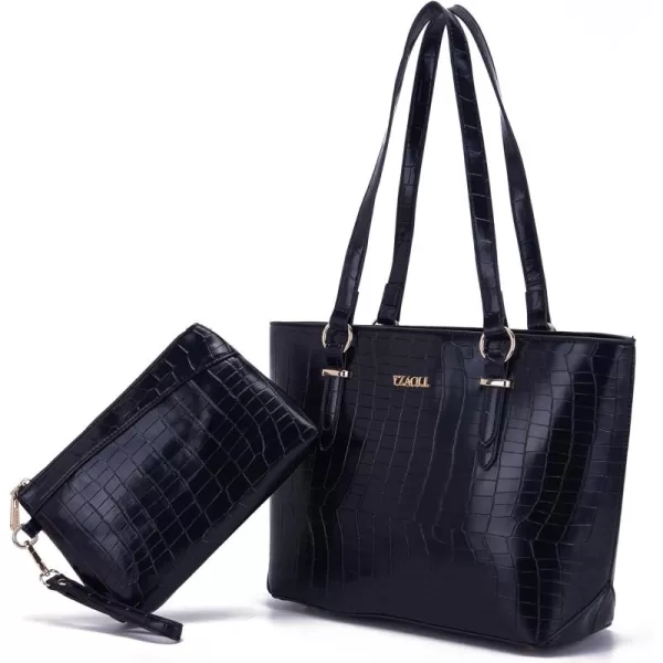 YZAOLL Purses for Women PU Leather Medium Tote Satchel Handbags with Matching Wrist Bag set