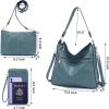 imageWomen Large Crossbody Bags Ladies Satchel Shoulder Handbags Purse and Wallet Set for Women Totes Hobo PursesBlue