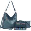 imageWomen Large Crossbody Bags Ladies Satchel Shoulder Handbags Purse and Wallet Set for Women Totes Hobo PursesBlue