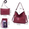 imageWomen Large Crossbody Bags Ladies Satchel Shoulder Handbags Purse and Wallet Set for Women Totes Hobo PursesBurgundy