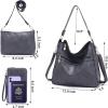 imageWomen Large Crossbody Bags Ladies Satchel Shoulder Handbags Purse and Wallet Set for Women Totes Hobo PursesDarkgrey