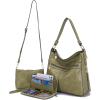 imageWomen Large Crossbody Bags Ladies Satchel Shoulder Handbags Purse and Wallet Set for Women Totes Hobo PursesGreen