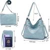imageWomen Large Crossbody Bags Ladies Satchel Shoulder Handbags Purse and Wallet Set for Women Totes Hobo PursesLightblue