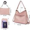 imageWomen Large Crossbody Bags Ladies Satchel Shoulder Handbags Purse and Wallet Set for Women Totes Hobo PursesLightpink