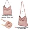 imageWomen Large Crossbody Bags Ladies Satchel Shoulder Handbags Purse and Wallet Set for Women Totes Hobo PursesLightpink
