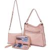 imageWomen Large Crossbody Bags Ladies Satchel Shoulder Handbags Purse and Wallet Set for Women Totes Hobo PursesLightpink