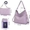 imageWomen Large Crossbody Bags Ladies Satchel Shoulder Handbags Purse and Wallet Set for Women Totes Hobo PursesPurple