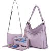 imageWomen Large Crossbody Bags Ladies Satchel Shoulder Handbags Purse and Wallet Set for Women Totes Hobo PursesPurple