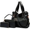 imageWomen Large Crossbody Bags Ladies Satchel Shoulder Handbags Purse and Wallet Set for Women Totes Hobo PursesYblack