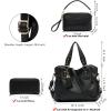 imageWomen Large Crossbody Bags Ladies Satchel Shoulder Handbags Purse and Wallet Set for Women Totes Hobo PursesYblack