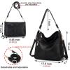 imageWomen Large Crossbody Bags Ladies Satchel Shoulder Handbags Purse and Wallet Set for Women Totes Hobo PursesYzbblack