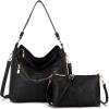 imageWomen Large Crossbody Bags Ladies Satchel Shoulder Handbags Purse and Wallet Set for Women Totes Hobo PursesZblacka
