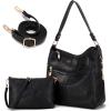 imageWomen Large Crossbody Bags Ladies Satchel Shoulder Handbags Purse and Wallet Set for Women Totes Hobo PursesYzbblack