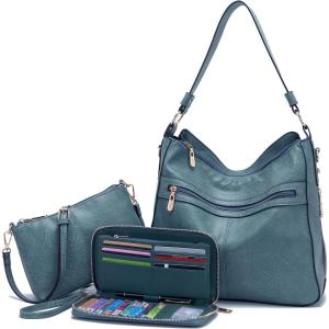 imageWomen Large Crossbody Bags Ladies Satchel Shoulder Handbags Purse and Wallet Set for Women Totes Hobo PursesBlue