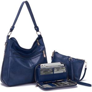 imageWomen Large Crossbody Bags Ladies Satchel Shoulder Handbags Purse and Wallet Set for Women Totes Hobo PursesDarkblue