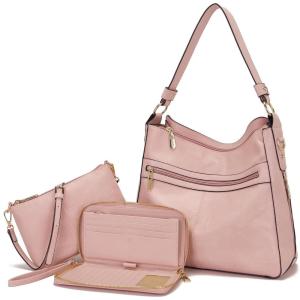 imageWomen Large Crossbody Bags Ladies Satchel Shoulder Handbags Purse and Wallet Set for Women Totes Hobo PursesLightpink